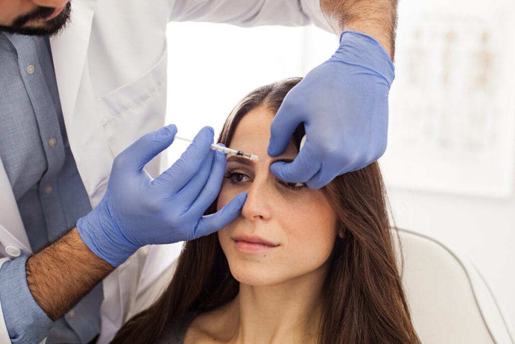 Woman getting Jeuveau treatment